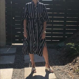 Stripped Asymmetrical Dress
